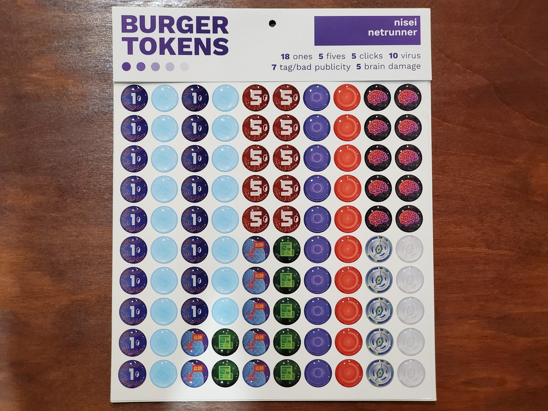 Burger Tokens: Premium Netrunner LCG Tokens